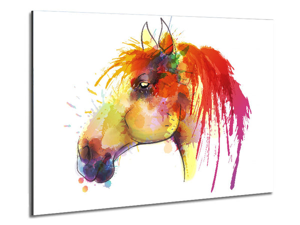 Beautiful Rainbow Horse Metal Print