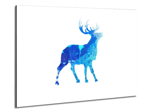 Blue Stag Calling Metal Print