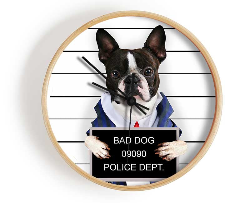 Naughty French Bulldog Clock - Wallart-Direct UK