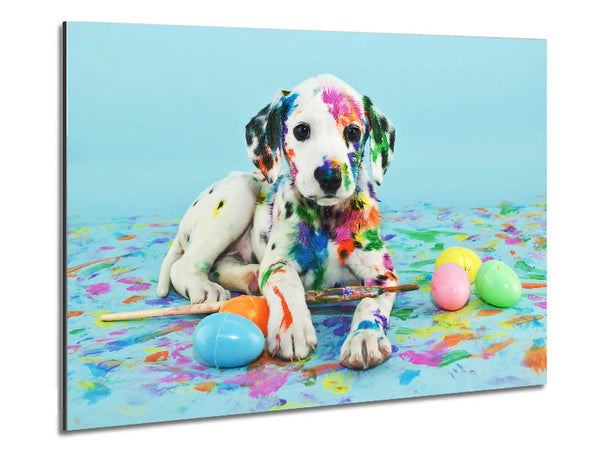 Dalmation Puppy Paint Party Metal Print