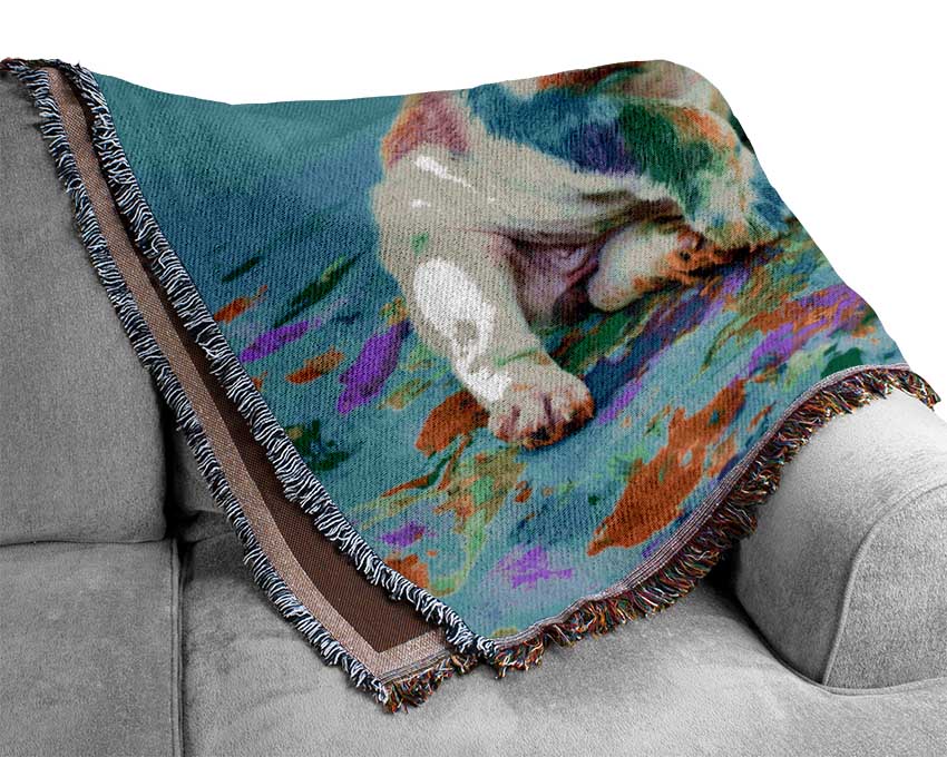 French Bulldog Paint Party Woven Blanket