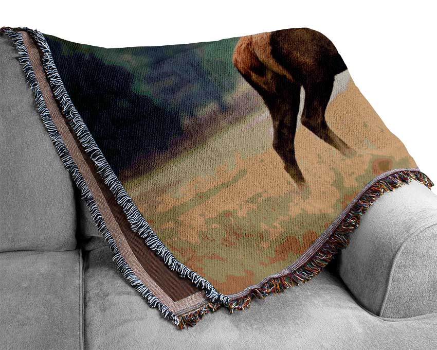 Red Deer Beauty Woven Blanket
