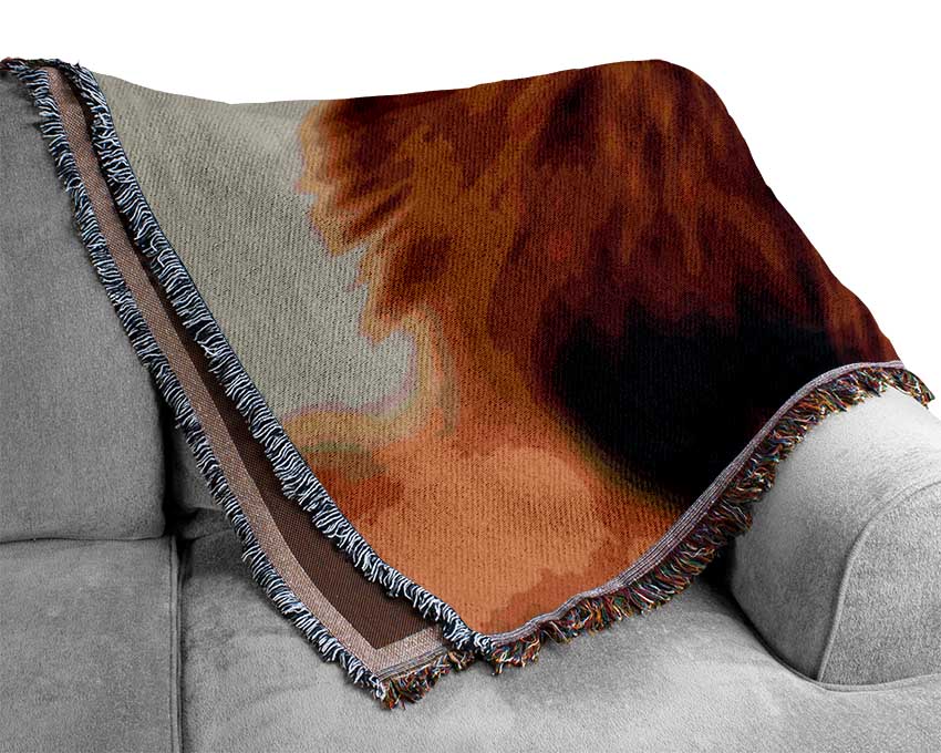 King of The Jungle Lion Roar Woven Blanket