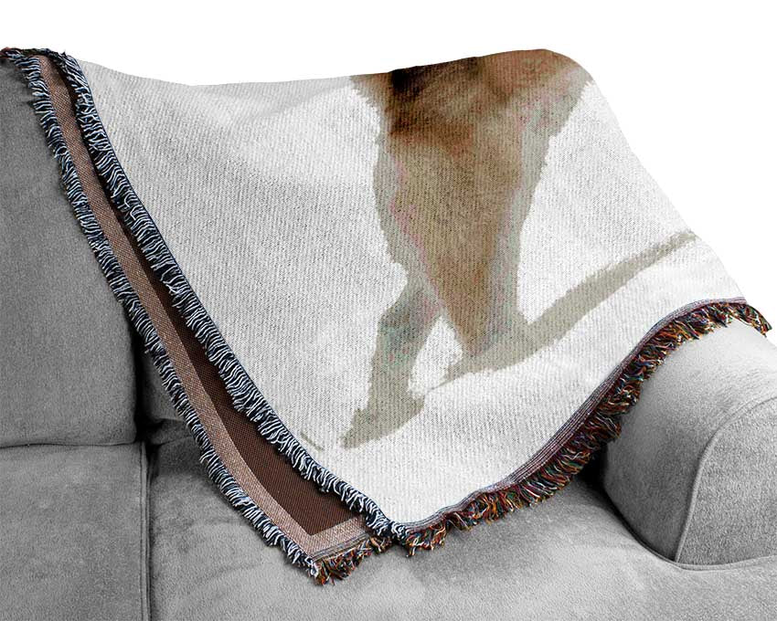 Husky Dog Snow Play Woven Blanket