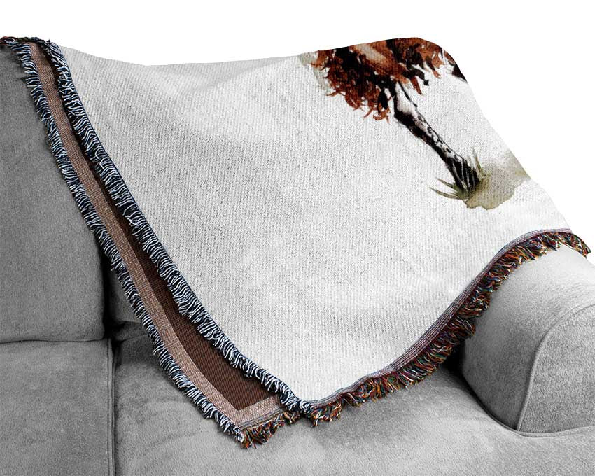 Mother and Baby Lambs Woven Blanket