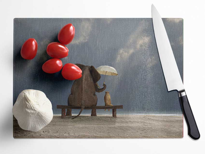 Helpful Elephant Glass Chopping Board