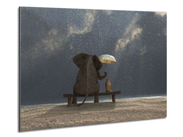 Helpful Elephant Metal Print