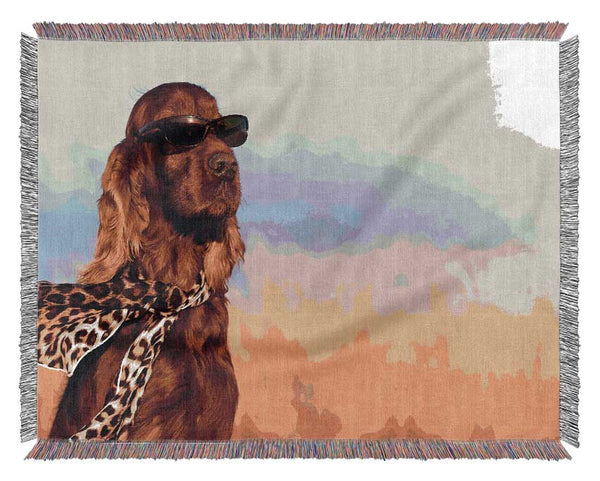 Glamorous Irish Setter Dog Woven Blanket