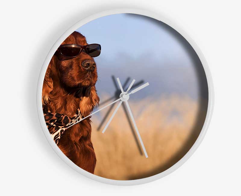 Glamorous Irish Setter Dog Clock - Wallart-Direct UK