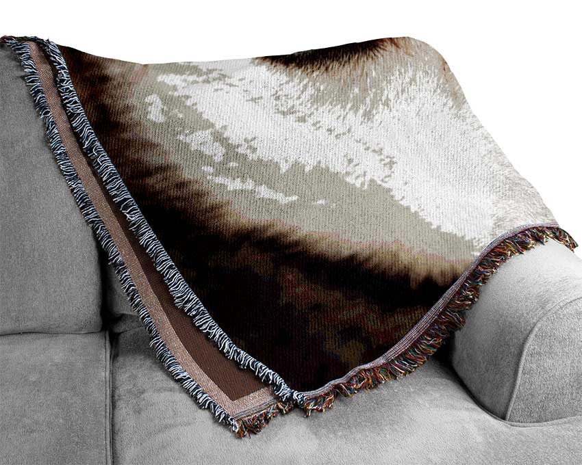 Stunning Husky Dog Eyes Woven Blanket
