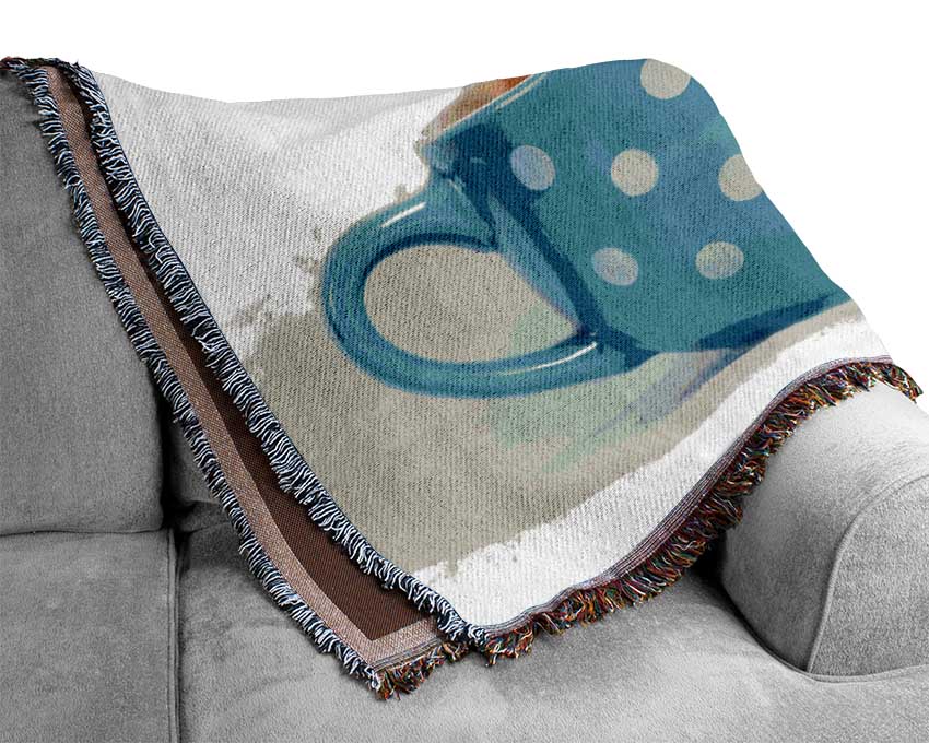 Tea Cup Kitten Cat Woven Blanket