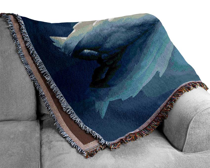 Heart shaped Swans Woven Blanket