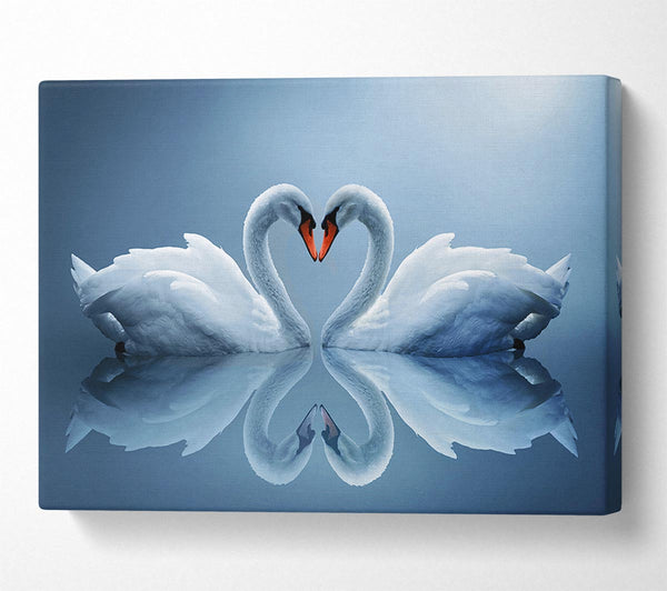  A Canvas Print of Heart shaped Swans Canvas Art