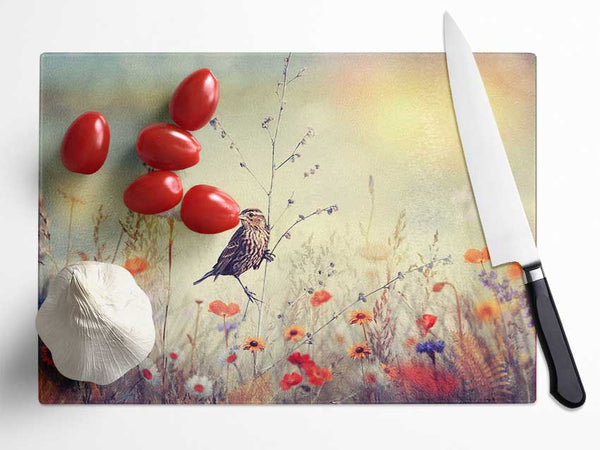 Bird in Paradise Glass Chopping Board