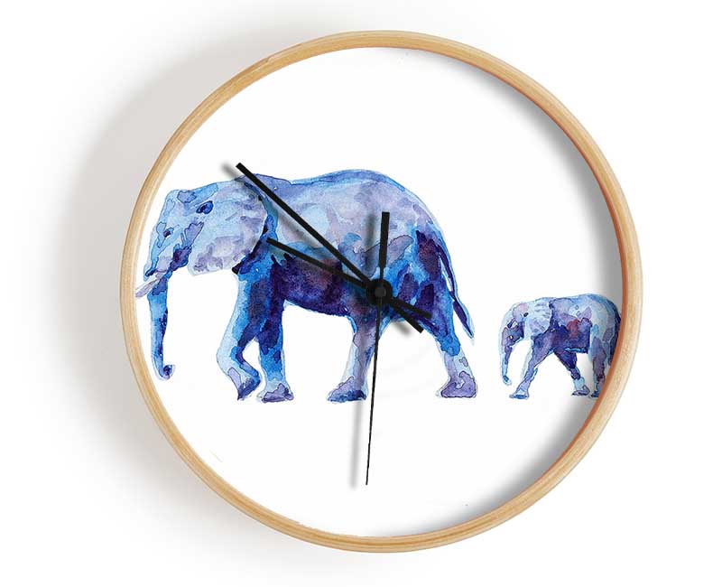 Mother and Child Elephant Love Clock - Wallart-Direct UK