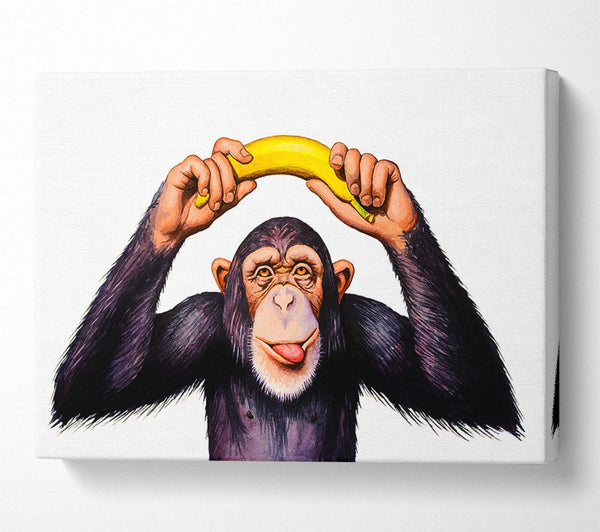  A Canvas Print of Cheeky Banana Monkey Canvas Wall Art