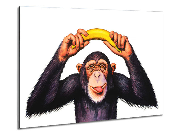 Cheeky Banana Monkey Metal Print