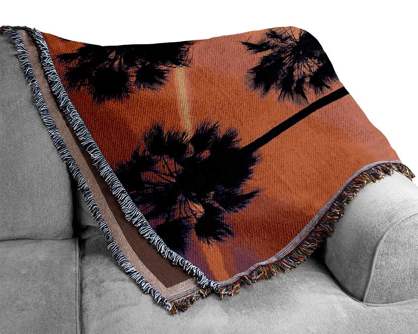 Los Angeles Palm Tree Walk Woven Blanket