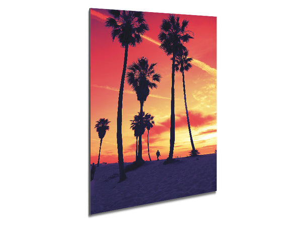 Los Angeles Palm Tree Walk Metal Print