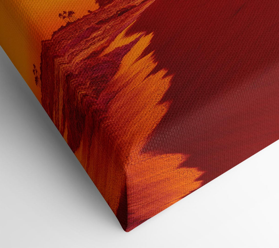  A Canvas Print of As The Sun Sets Under The Palm Trees Canvas Art