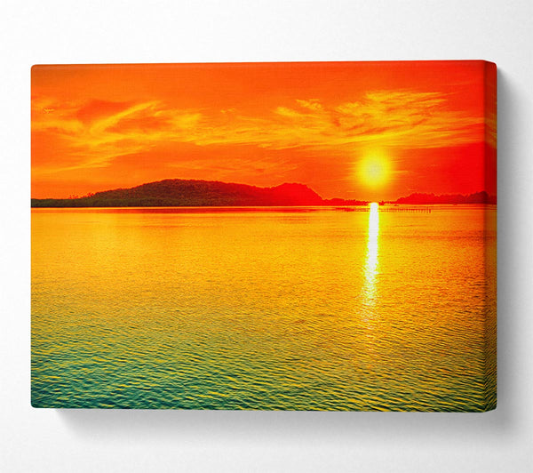  A Canvas Print of Sun Beam Ocean Canvas Print