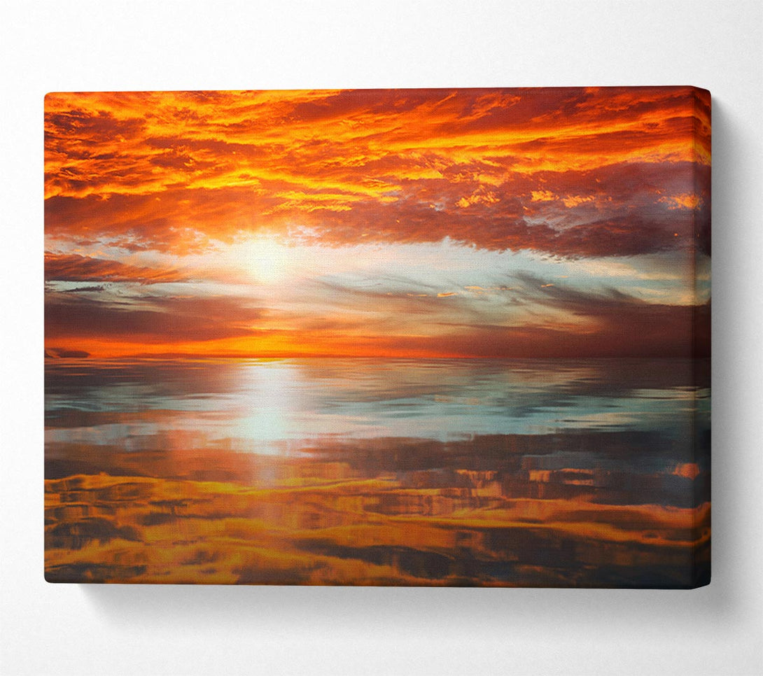  A Canvas Print of Reflections Of A Sunset Sky Canvas Art