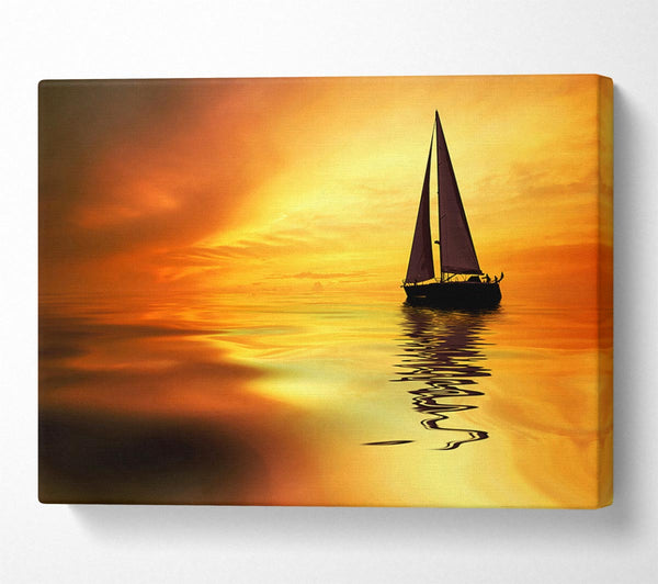  A Canvas Print of Sailboat Sunset 1 Canvas Print