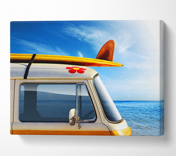  A Canvas Print of Camper Van Ready For The Waves Canvas Wall Art