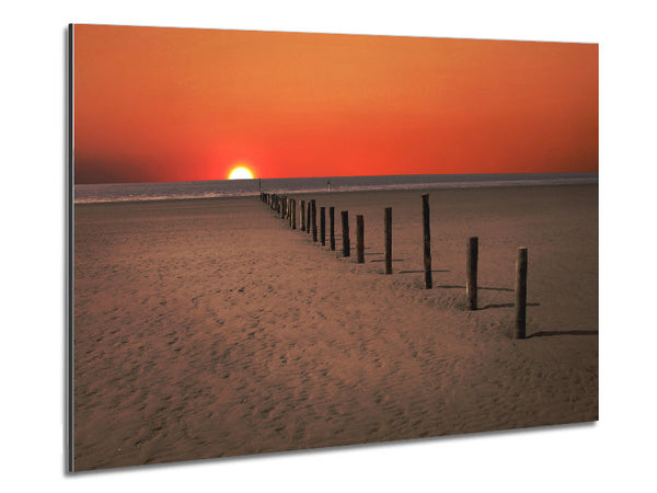 Sunset Walk Metal Print