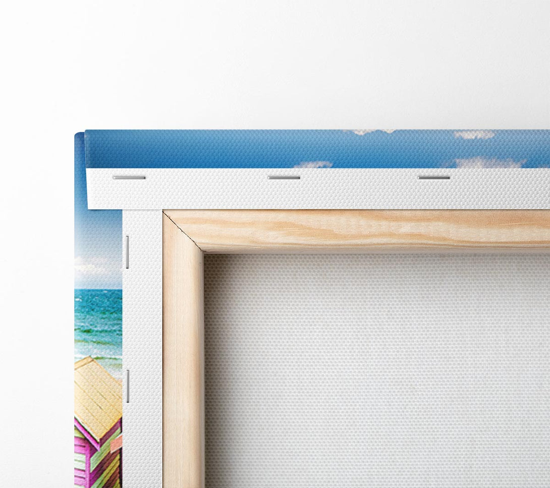  A Canvas Print of Beach Hut Delight Canvas Wall Art