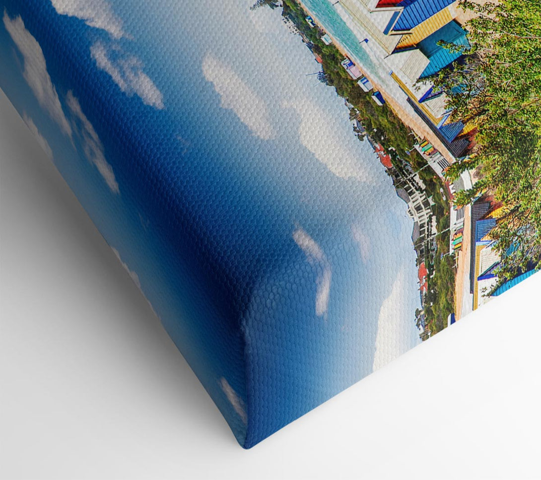  A Canvas Print of Beach Hut Delight Canvas Wall Art