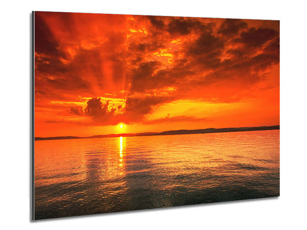 Stunning Sun Ray Ocean Metal Print