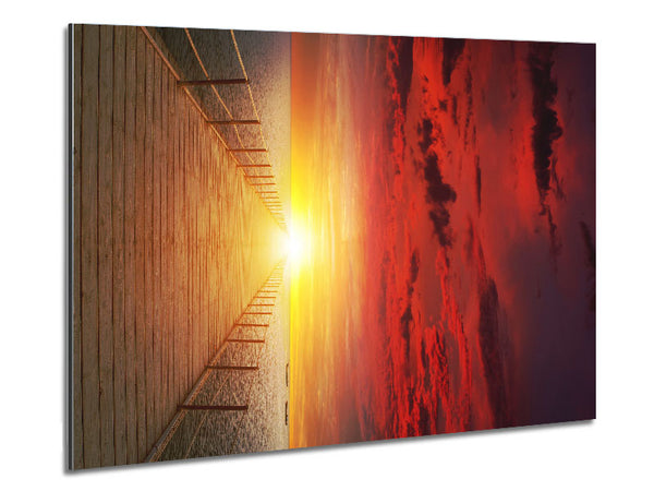 Amazing Sunset Boardwalk Metal Print