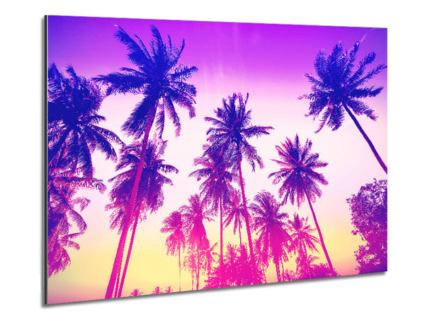 Psychedelic Palm Tree Skies Metal Print