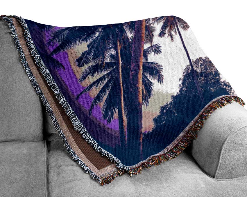Palm Tree Glow Woven Blanket
