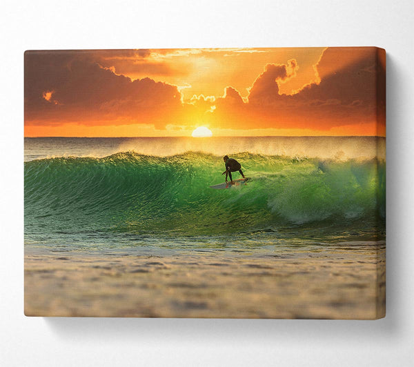  A Canvas Print of Surfer Sunset Canvas Wall Art