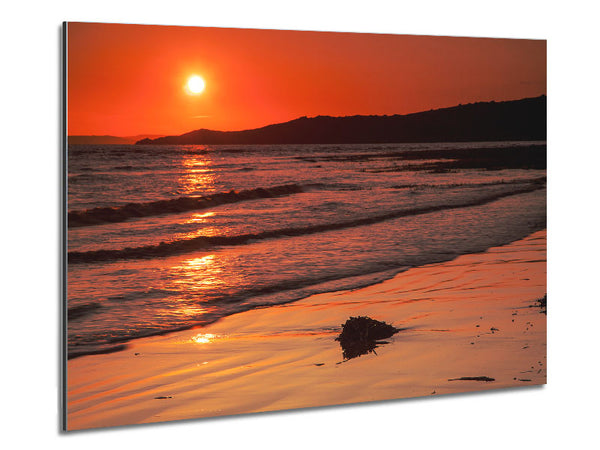 Movement Of The Orange Ocean Metal Print