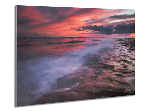 Perfect Pink Ocean Dusk Metal Print