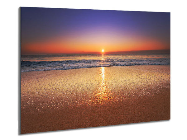Distant Ocean Sunset Metal Print