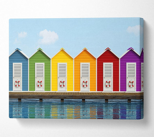  A Canvas Print of Beach Hut Ocean Canvas Print