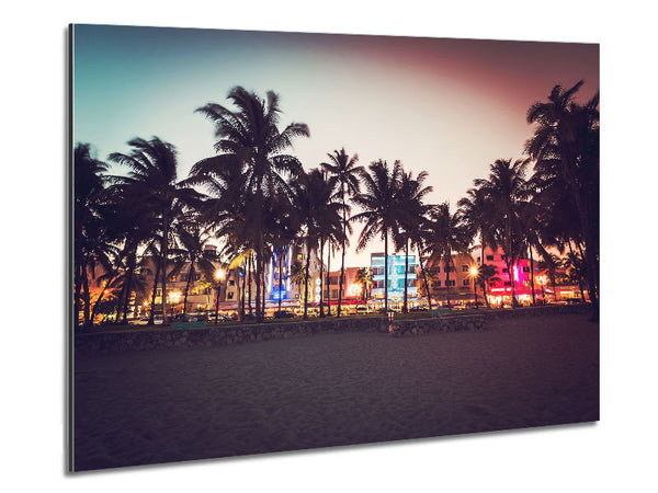 Miami Dusk Metal Print