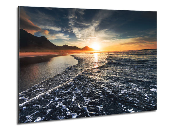 Cliffs Of The Ocean Sun Metal Print