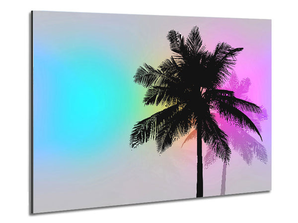 Psychedelic Palm Skies Metal Print