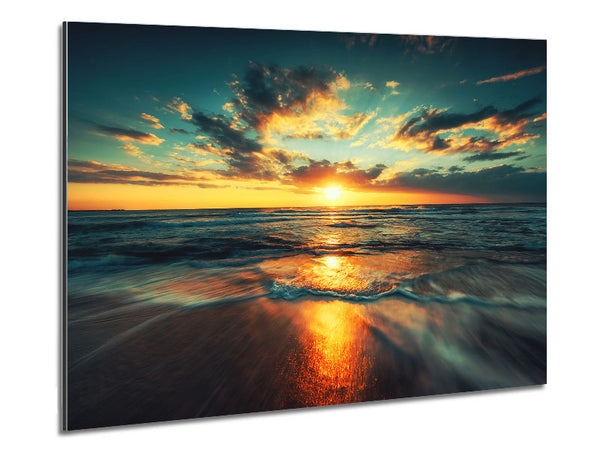 Fire Sunset Glow Metal Print