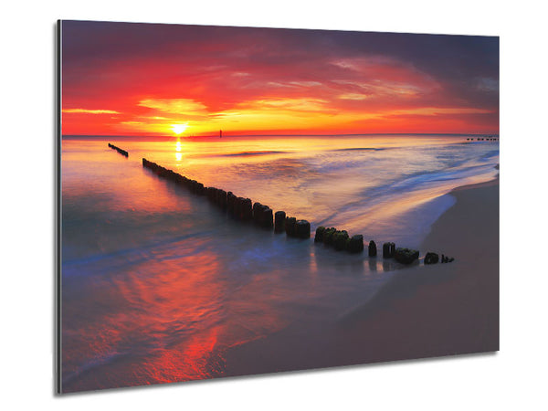 Movement Of The Sunset Ocean Metal Print