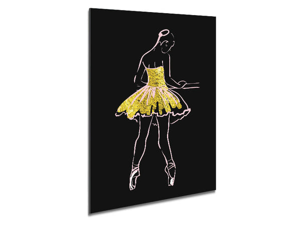 Golden Pink Ballerina 5 Metal Print