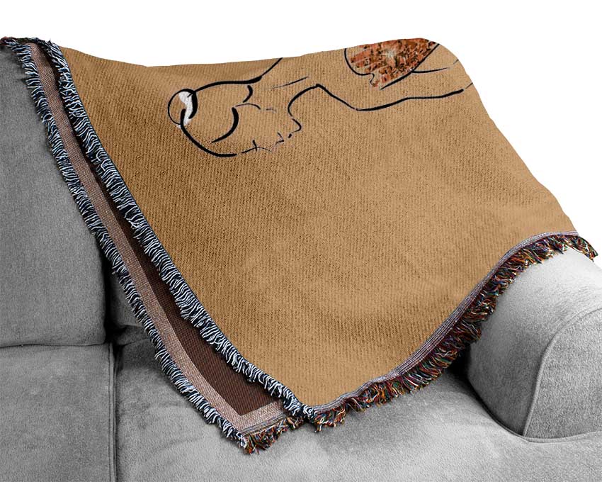 Golden White Ballerina Woven Blanket