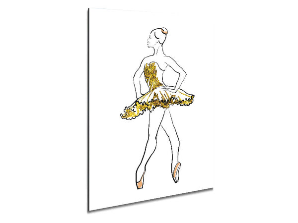Golden Pink Ballerina 1 Metal Print