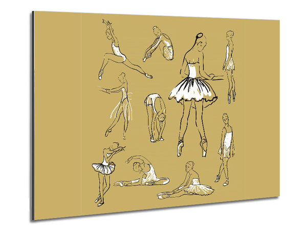 Beige White Ballerina 1 Metal Print