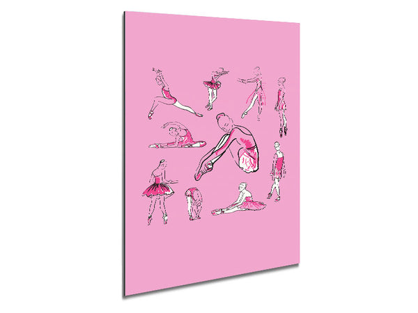 Pink White Ballerina 1 Metal Print